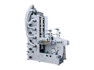 Máquina de impresión flexográfica con troquelado